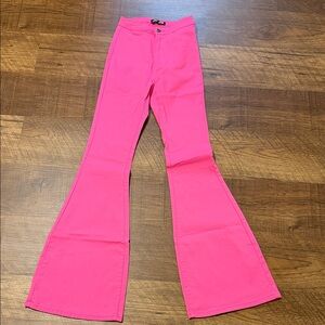 Women's Pink Flared Jeans